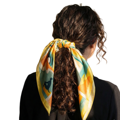 Amber Echoes -  100% Habotai Silk Scarf