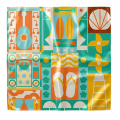 Coastal Rhapsody -  100% Habotai Silk Scarf