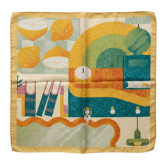 Vintage Reverie -  100% Habotai Silk Scarf