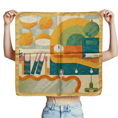 Vintage Reverie -  100% Habotai Silk Scarf